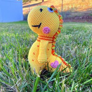 Handmade crochet dinosaur plush toy adorable amigurumi stuffed animal